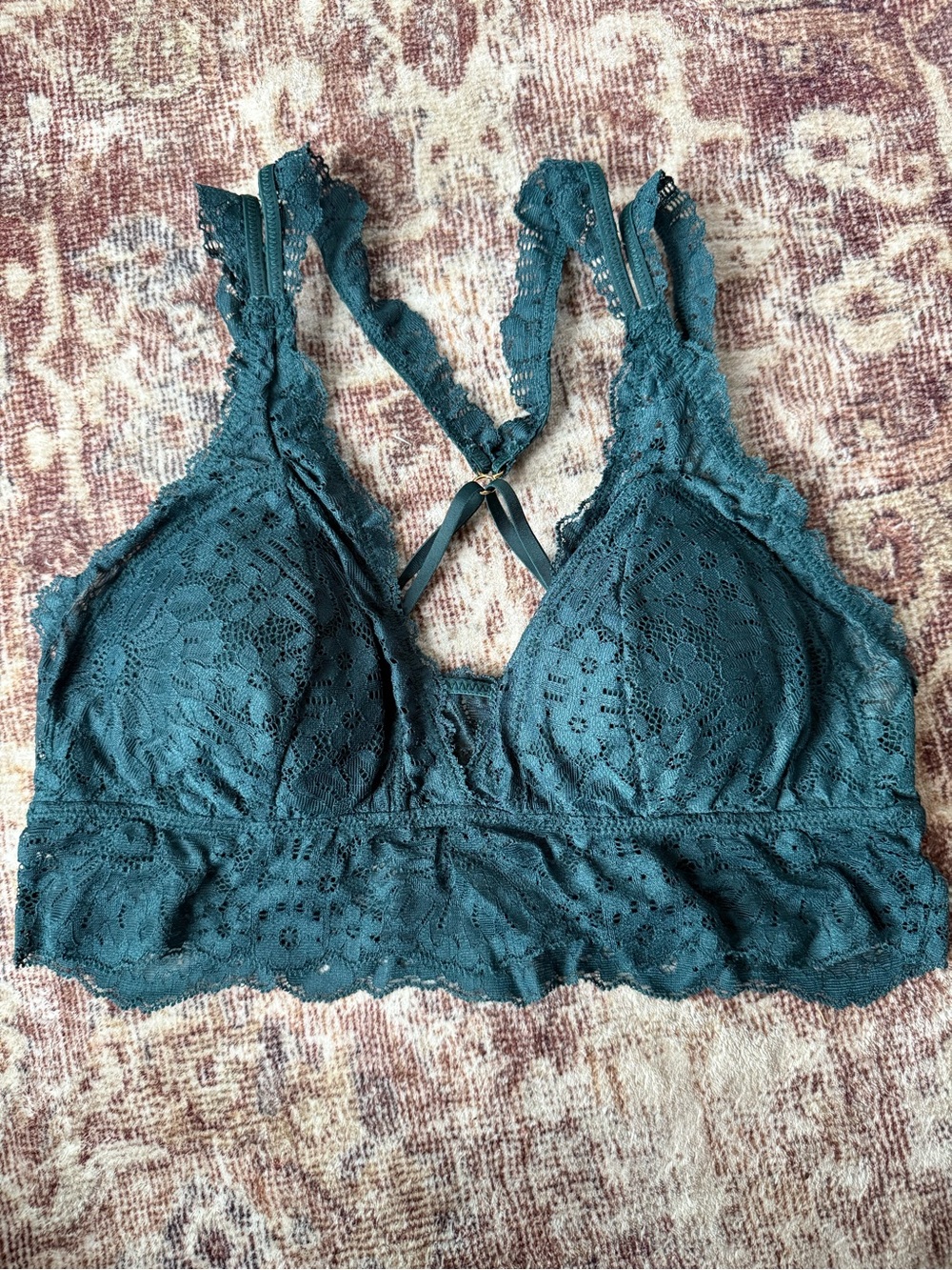 Aerie Lace Dark Emerald Green Lightly Lined Bralette
